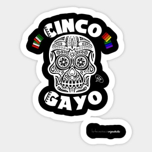 Cinco De Gayo LGBT Skull Design Sticker